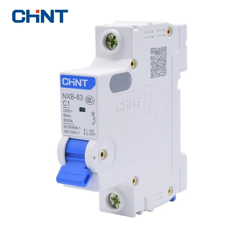 CHINT CHNT миниатюрный автоматический выключатель C Тип NXB 63 1P 1A 230V 50HZ Бытовой