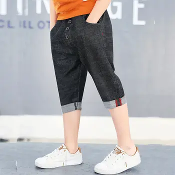 Hot Sale 2019 Kid Boys Shorts Blue Short Pants Denim Jeans Shorts Adjustable Elastic Waistband Trousers Summer Children Clothing 3