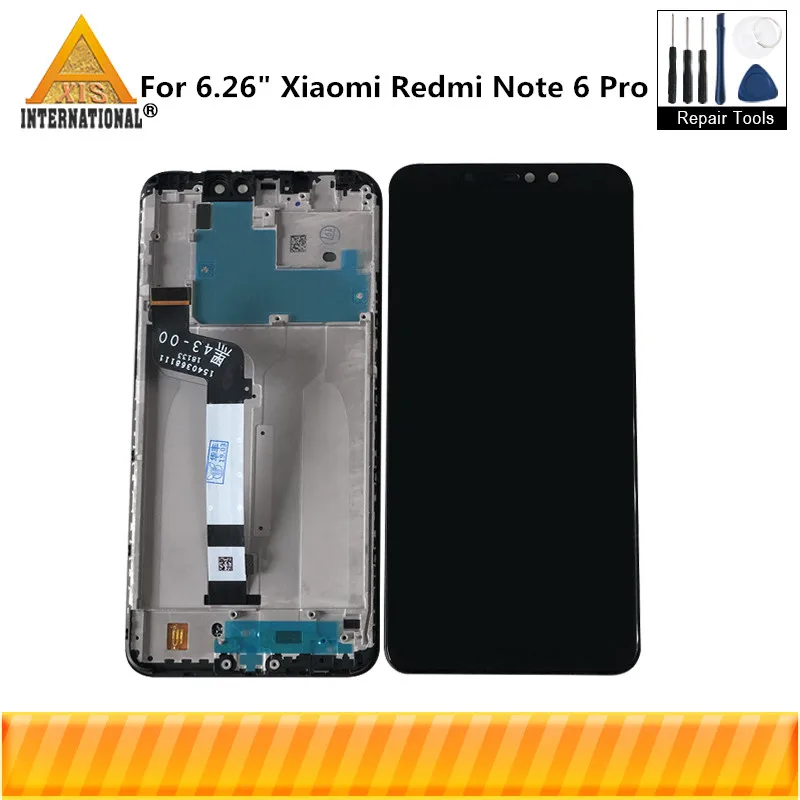 Axisinternational для 6,2" Xiaomi Redmi Note 6 Pro ЖК-дисплей с рамкой+ сенсорная панель дигитайзер для Redmi Note 6