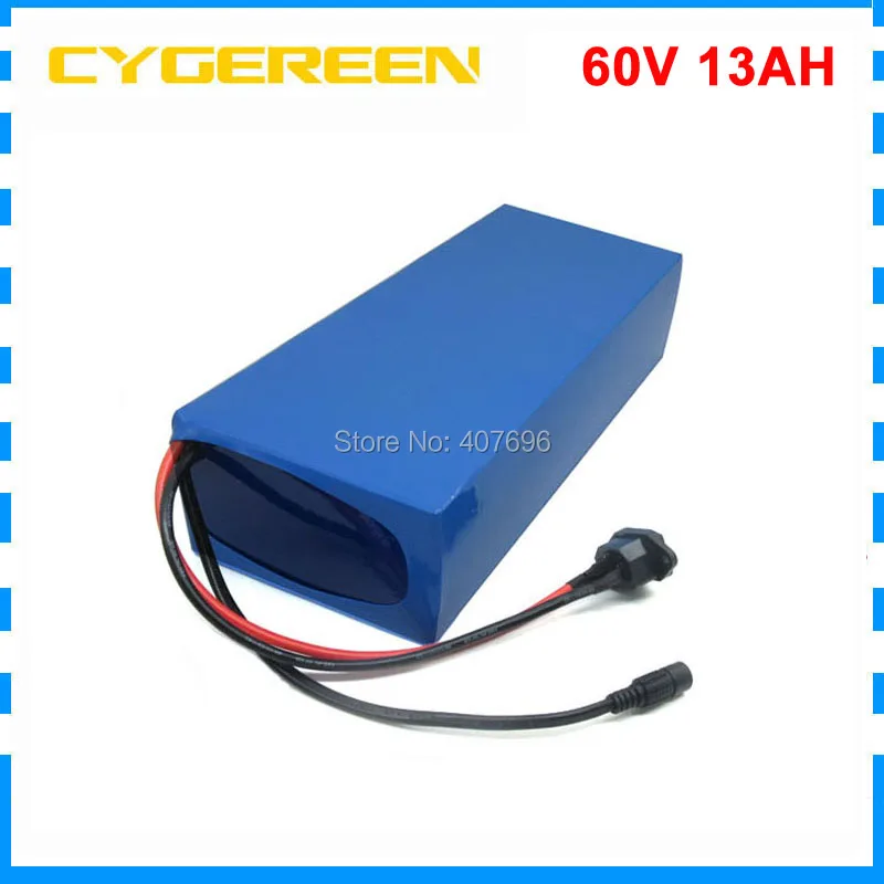 

60V Battery 60V 13AH Electric Bicycle Batteria 750W 60V lithium ebike Battery With 15A BMS 67.2V 2A charger