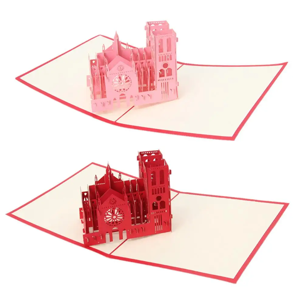  Greeting Cards With Envelope Laser Cut Post Card For Birthday Christmas Cards Notre Dame Cathedral  - 33010291296