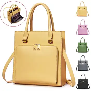 

Aequeen Women Solid Multifuction Handbag Large Capacity Work Crossbody Shoulder Bag Leather Female Purses Bolsa Feminina Tote