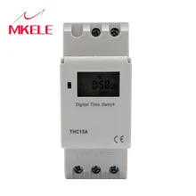 Lcd Power Digital 220-240v 7 Days Programmable Din Rail Digital Timer Time Switch Relay Thc15a Mini Makerele thc15a ahc15a 220v 30a din rail timer relay time switches weekly programmble electronic time switch bell ring device