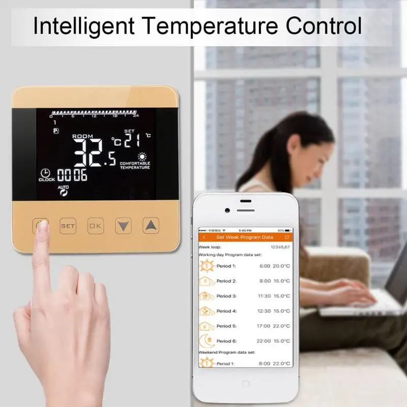 

Universal WiFi Alexa Temperature Regulator Heating Thermostat Digital LCD Touch Screen Temperature Controller Thermoregulator