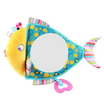 

Wide View Rear Adjustable Baby Car Back Seat Mirror Kids Useful Cute Fish Plush Safety View Monitor Headrest Mount For Baby