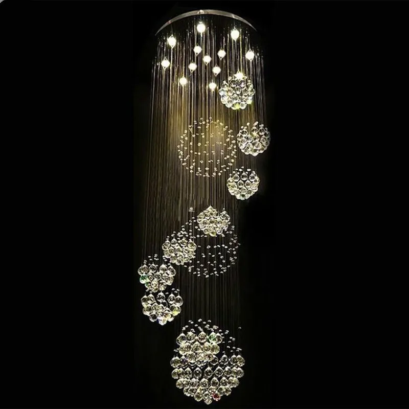 

Heet verkoopnieuwe spiraal LED kristallen kroonluchter K9 crystal chandelier in the lobby living room stairs