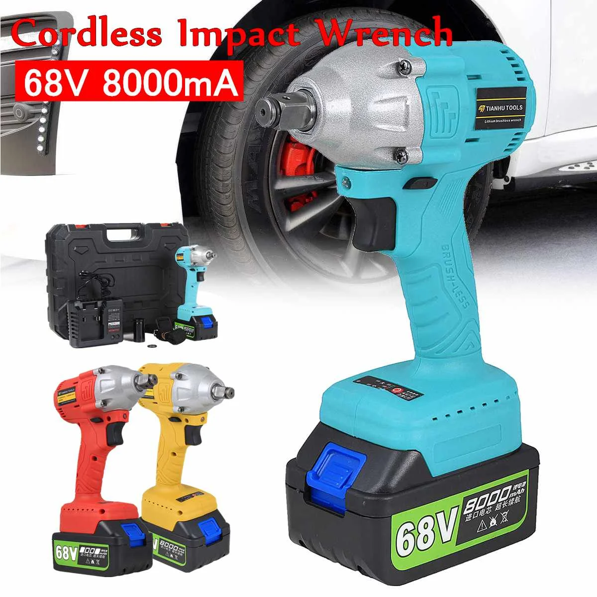 

Trapano Avvitatore 68V Electric Batteria a LITIO in Valigetta Cordless Velocita 8000mAh Lithium brushless electric wrench