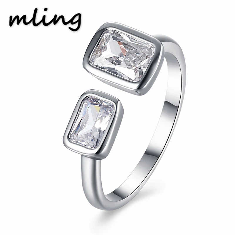 

Jewelry Rings Crystal Rings for Women Fine Jewelry Adjustable Double Round CZ Ring Open Midi Toe Engagement Rings#