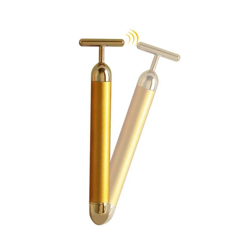 Массажер для лица похудения 24k Gold Vibration Beauty Bar укрепляющий роликовый массажер
