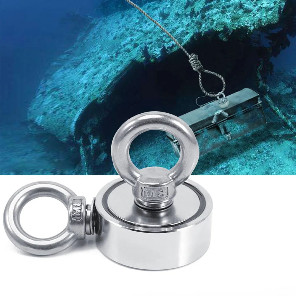 

48mm 60mm 67mm 75mm Magnetic Fishing Holder Pull Mounting Pot Super Powerful Neodymium Fishing Magnet Ring Hook Deep See Salvage