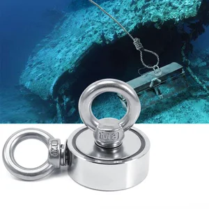 Image 1 - Super Powerful Neodymium Fishing Magnet Ring Hook Deep See Salvage 48mm 60mm 67mm 75mm Magnetic Fishing Holder Pull Mounting Pot
