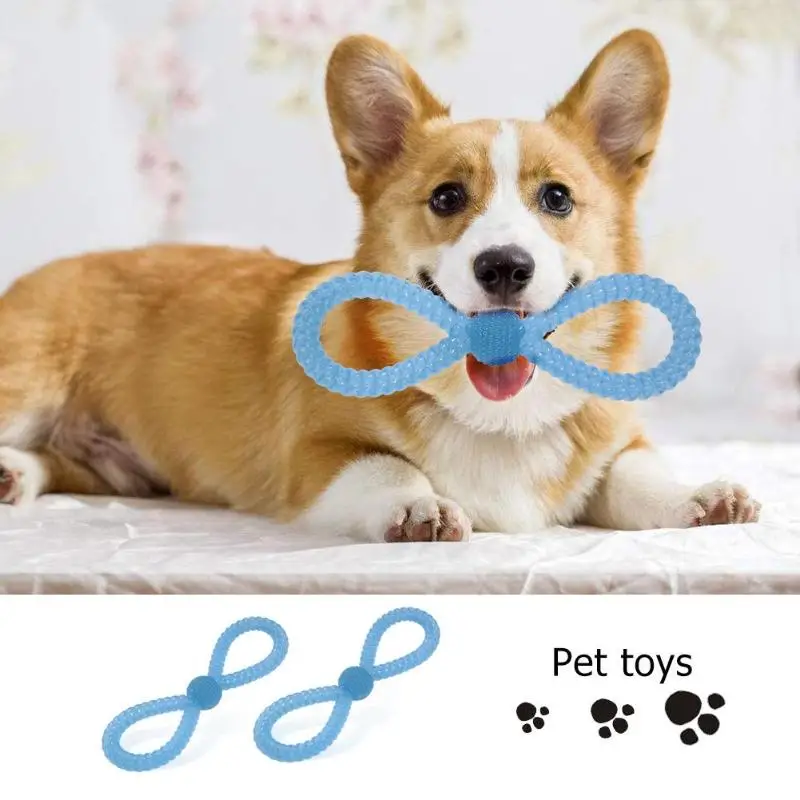 

Dog Rubber 8 Shaped Molar Interaction Toys Pets Chew Bite Resistant Toy