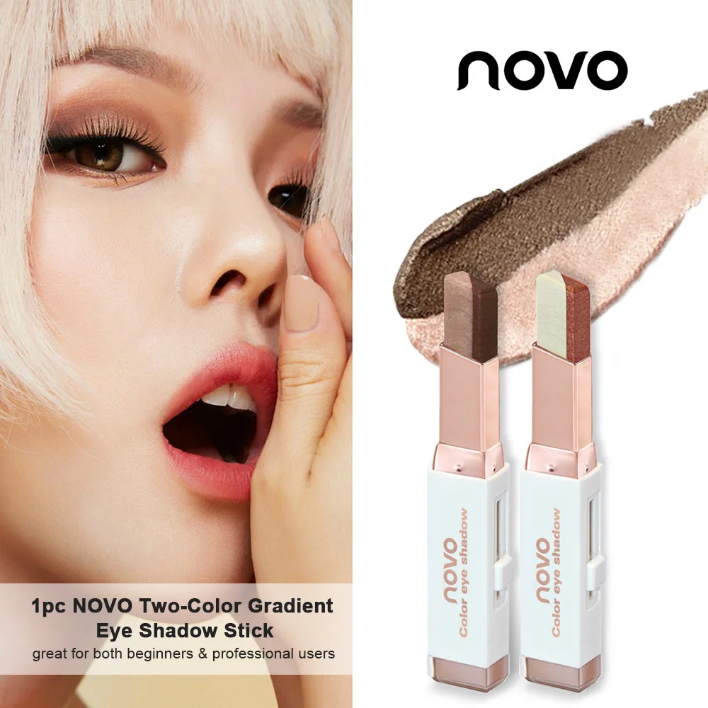 NOVO eyeshadow Shimmer Earth Color Eye Shadow Cream Pen Double Color Stereo Gradient Velvet