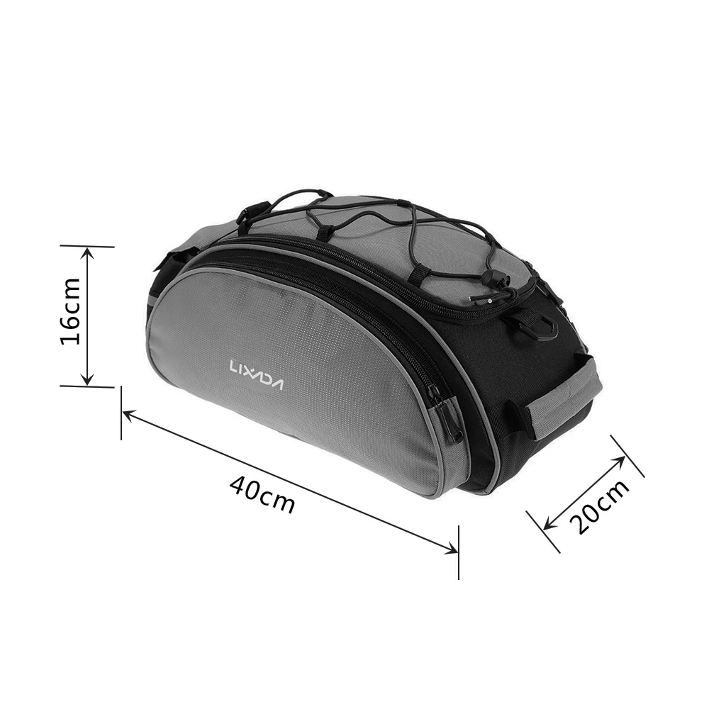 Lixada 13L многофункциональная велосипедная сумка на заднее сиденье, сумка на заднее сиденье для велосипеда, сумка на заднее сиденье, сумка на заднее сиденье