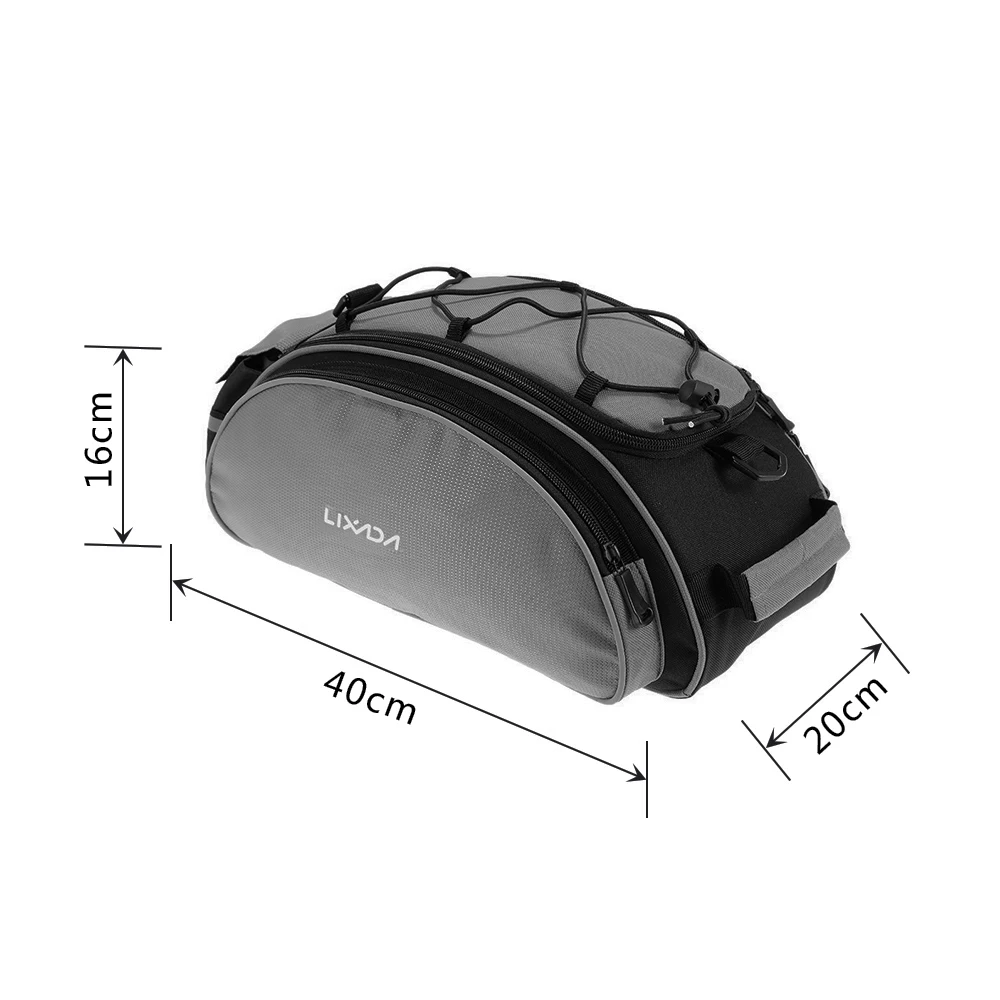 Discount Lixada 13L Multifunctional Bicycle Rear Seat Bag Outdoor Cycling Bike Rack Seat Bag Rear Trunk Pannier Backseat Bag Handbag 3