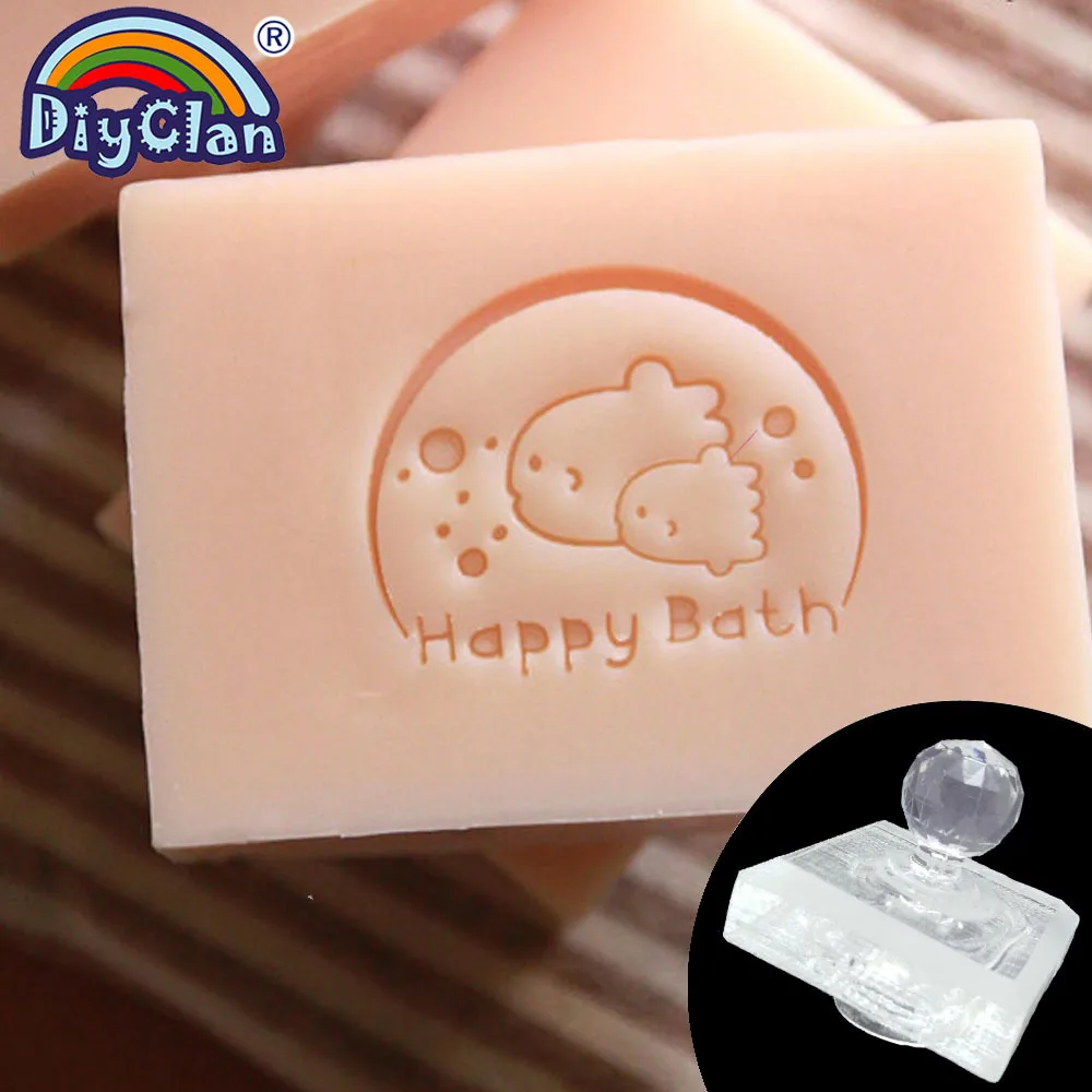 

Fish Happy Bath Soap Stamp Handmade Transparent Natural Organic Stamps For Soap Making Acrylic Animal Pattern Chapter Custom