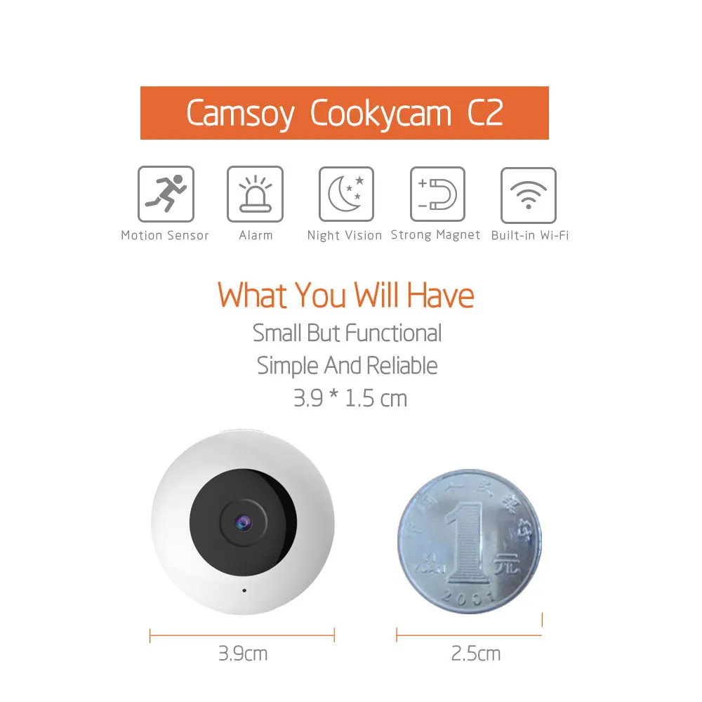 C2 мини Камера Wi Fi IP 720P HD микро Беспроводной H.264 тела детектор движения велосипед Cam