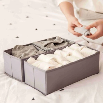 

2 Pack Multi-Purpose 2-Section Oxford Fabric Dresser Organizer Drawer Socks Ties Towels Storage Bin Closet Organizer organizador