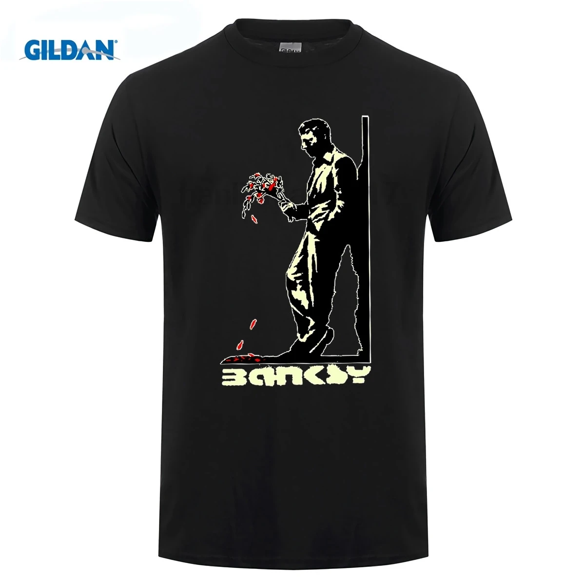 

GILDAN T Shirt Novelty Tops Funny Men Crew Neck Banksy Waiting In Vain Cotton Graffiti Art Ts385 Short-Sleeve T Shirt