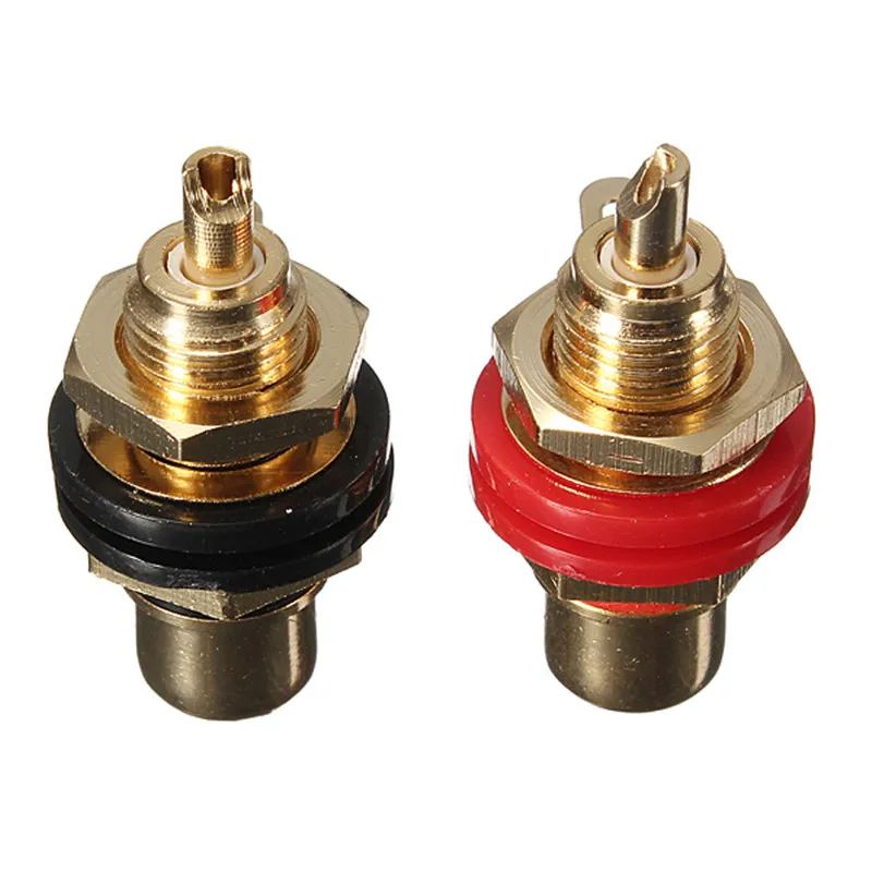 SWILET 2 шт. позолоченный RCA адаптер для монтажа на панель гнездо корпуса Phono гнездовой разъем набор разъемов аудио клеммный Разъем черный и кра... SWILET 2 шт. позолоченный RCA адаптер для монтажа на панель гнездо корпуса Phono гнездовой разъем набор разъемов аудио клеммный Разъем черный и кра...