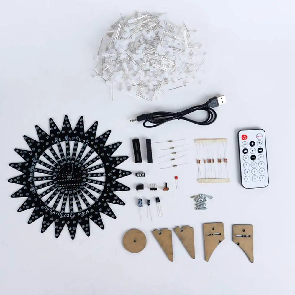 

DIY bluetooth Ferris Wheel Model LED Light Kit Remote Control Music Spectrum Electronic Kit