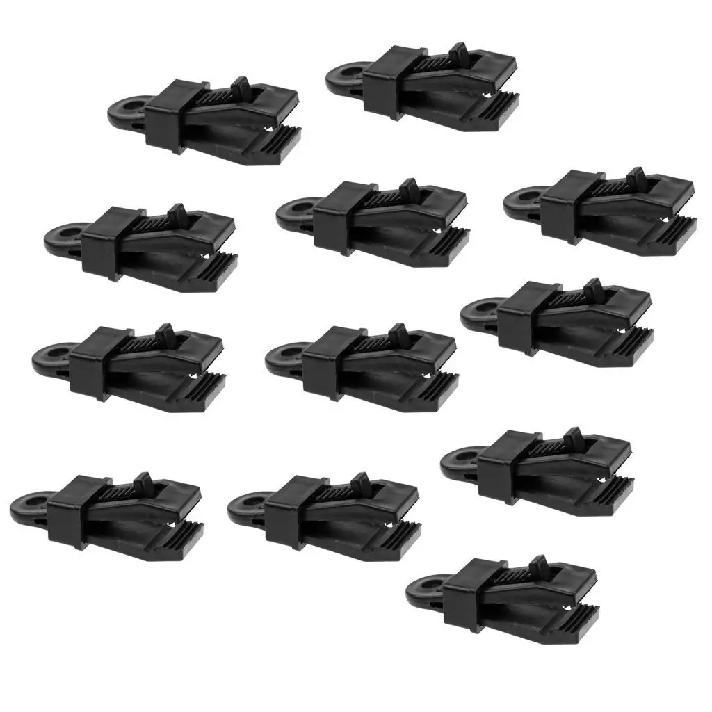 

12 Pieces/ Set Heavy Duty Tarp Clips Tent Awning Clamp Car Boat Cover Tie Down Snap Outdoor Camping Tools