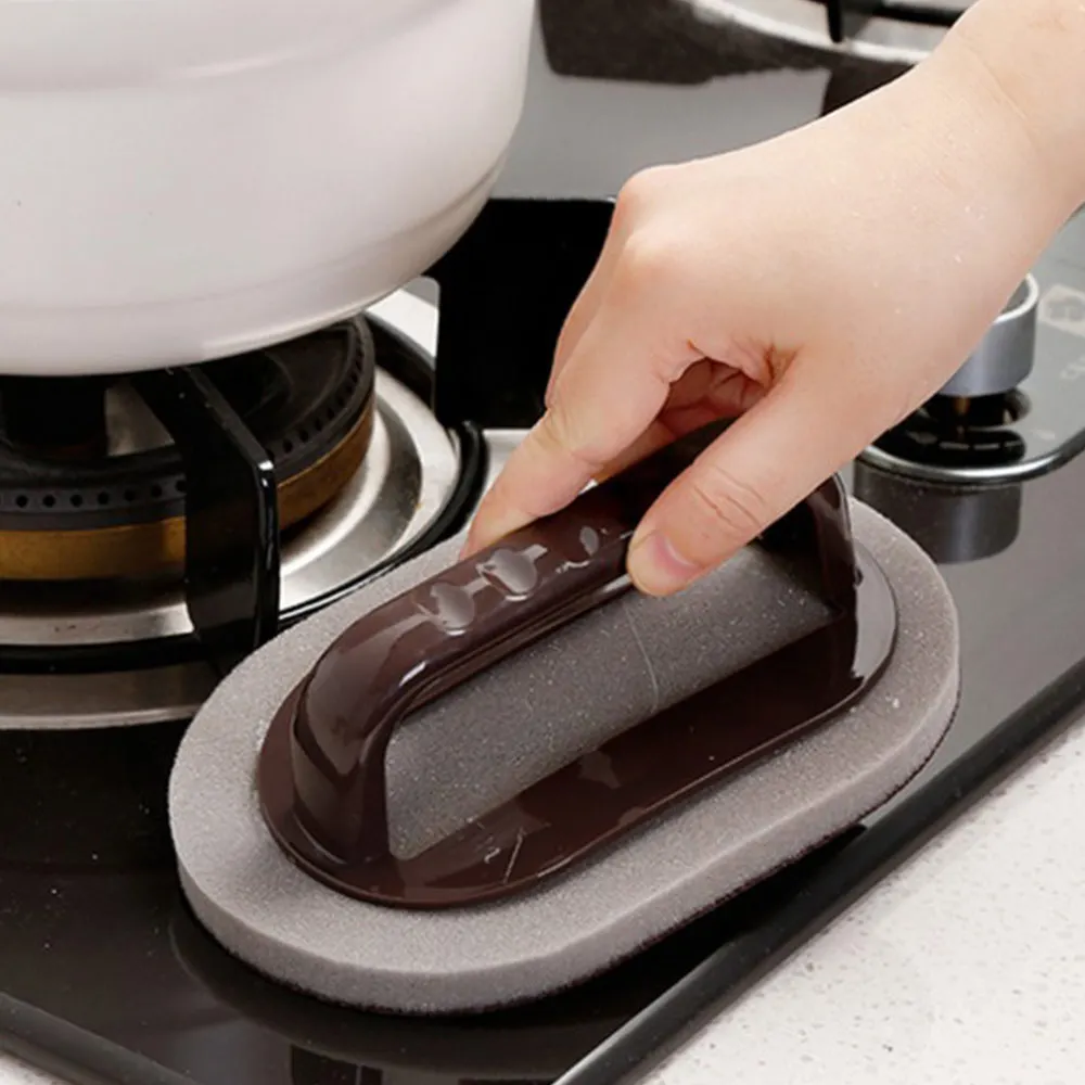 

Nano-Emery Sponge With Handle Magic Wipe Kitchen Descaling Sponge Cleaning Sponge Rust Removal Scouring Pads