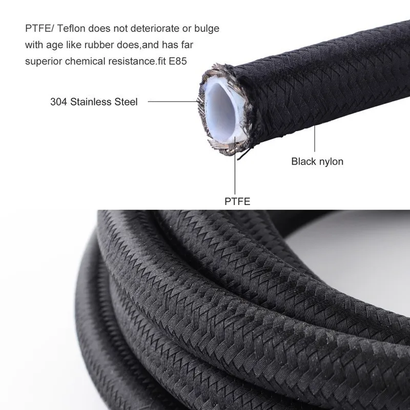 Злые энергии AN8 0/45/90/180 PTFE поворотный шланг Конец + 5 м pfte бензин Тормозная Линия