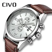 CIVO Men Watch Fashion Genuine Leather Mens Watches Waterproof top brand Casual Calendar Business Sports Brown Quartz For Mens CIVO Men Watch Fashion Genuine Leather Mens Watches Waterproof top brand Casual Calendar Business Sports Brown Quartz For Mens
