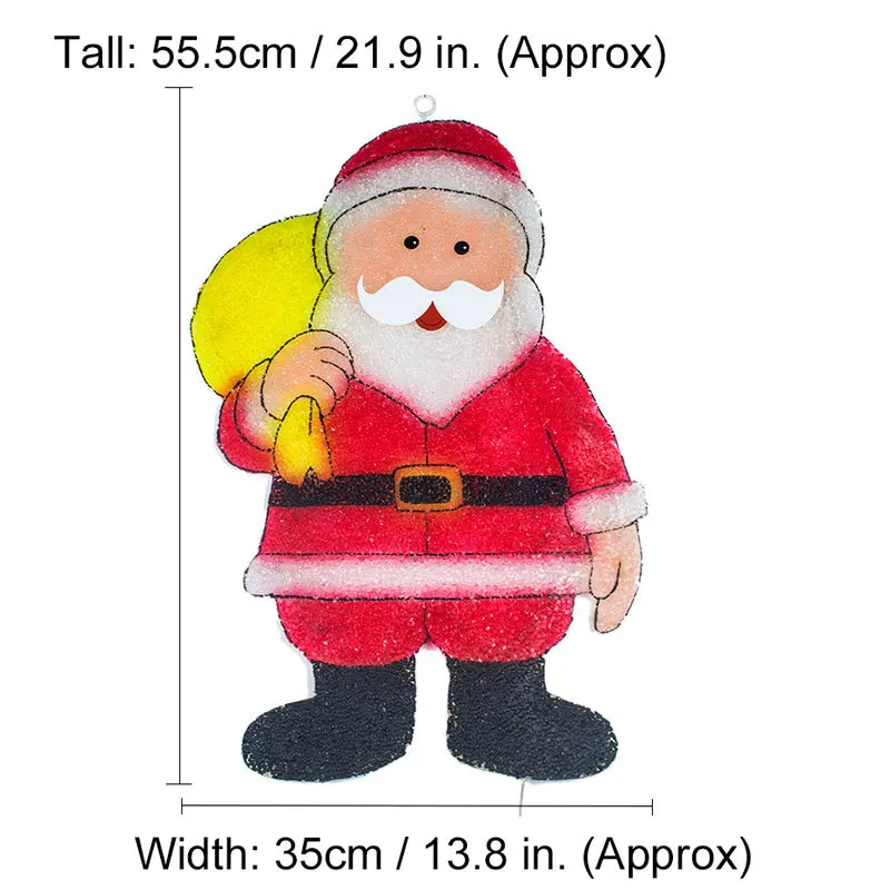 2D Рождественский eva Санта Клаус-21 дюймов. Высокий, 24 В navidad Вечерние огни наружное Рождественское украшение сказочные огни