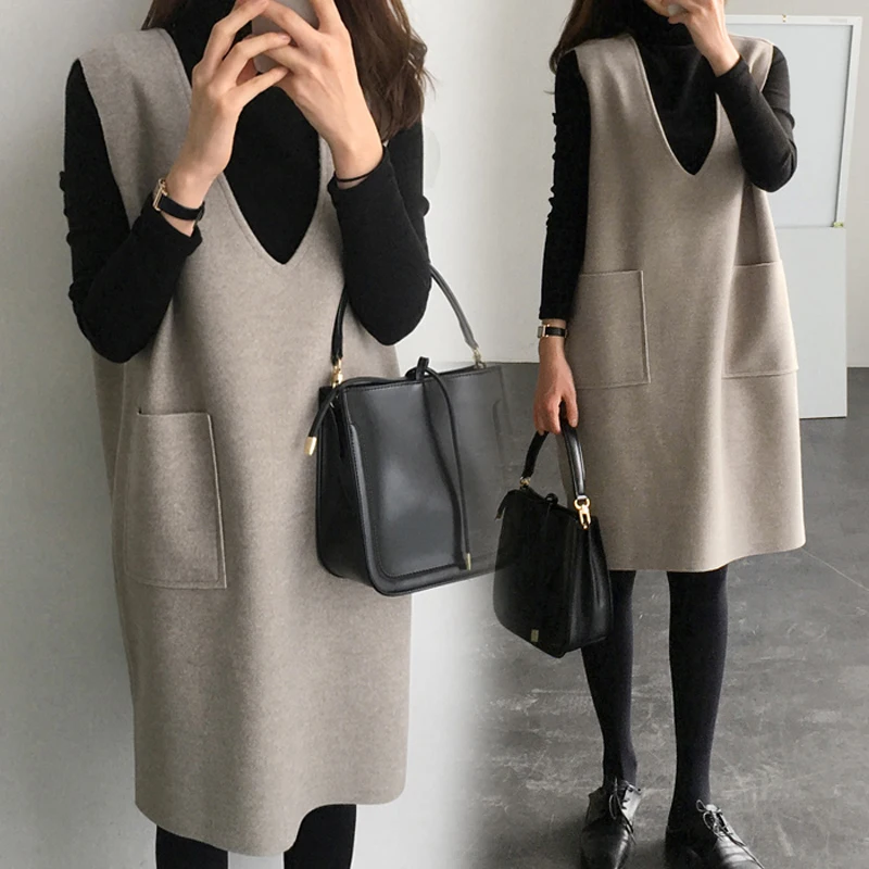 Pregnant women autumn dress suit fashion winter long loose two piece
