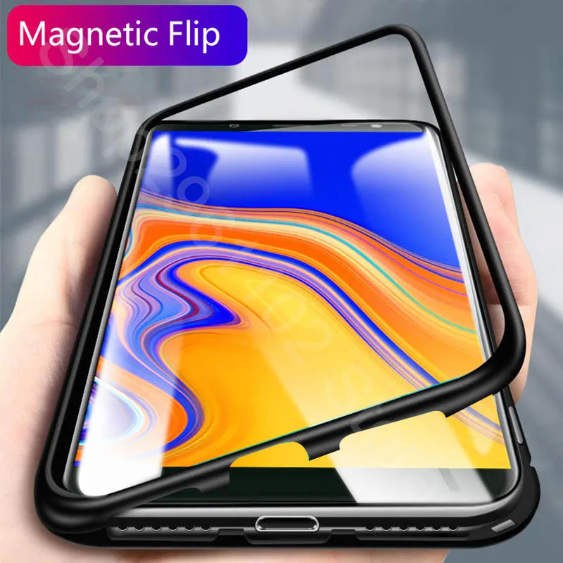 

magnetic flip case for samsung galaxy j4 2018 j6 plus Case for samsung galaxy j8 a7 a9 2018 back cover matel coque j4plus 8j 6j