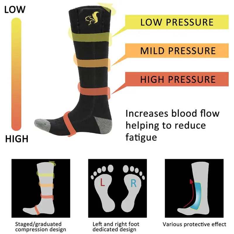Теплые хлопковые носки с подогревом, спортивные лыжные носки, Зимние гетры для ног, Электрический согревающий носок, аккумулятор, для мужчин и женщин, высокое качество