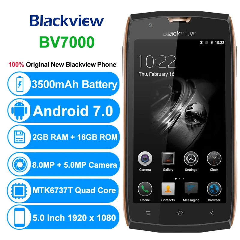 Original Blackview BV7000 IP68 waterproof shockproof Smartphone Android 7.0 MTK6737T Quad Core 4G LTE 5.0\