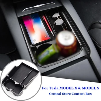

Car Storage Box Armrest Center Console Tray Tidying For Tesla Model X Model S Accessories Storage Box