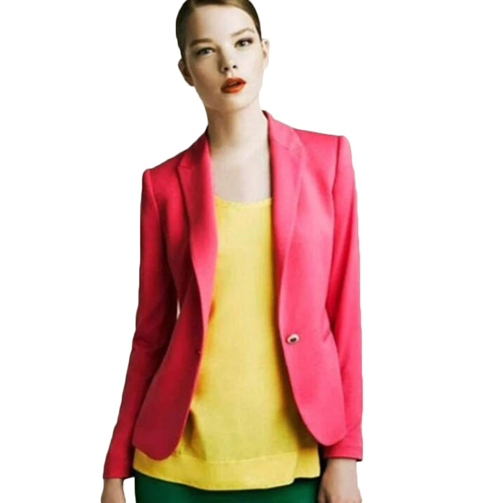 ضئيلة والحلل الربيع الخريف سترة الإناث العمل مكتب سيدة دعوى ارتداء الأسود أيا زر الأعمال حقق السترة معطف