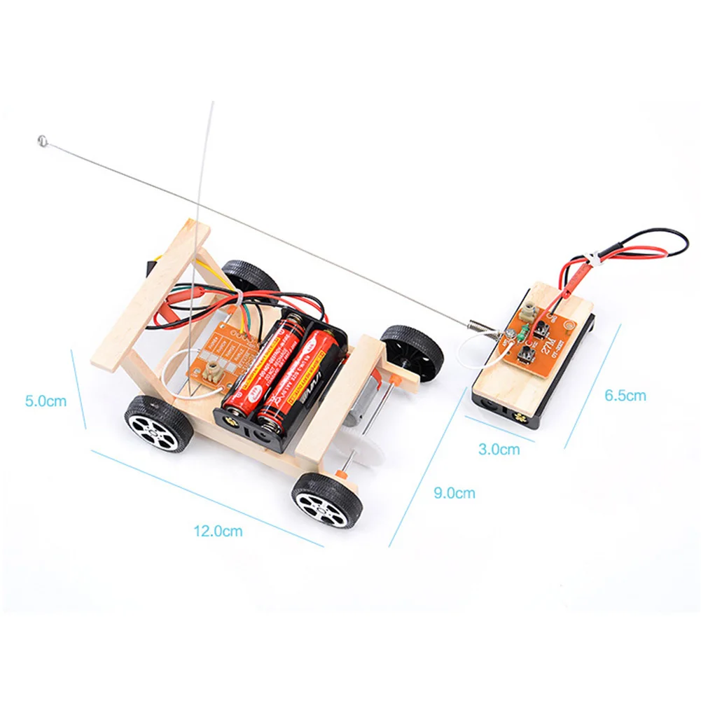 Toy RC Car Set Teaching Aids Vehicle Kids Experiment Model Children Science Wireless Control Physics Wooden Gift DIY Assemble Toy RC Car Set Teaching Aids Vehicle Kids Experiment Model Children Science Wireless Control Physics Wooden Gift DIY Assemble