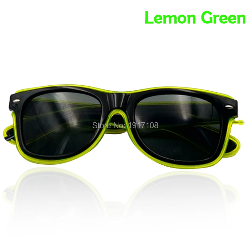 EL очки с черным/темным объективом 10 цветов доступны с устойчивый на костюм водителя светодиодный светящиеся очки для DJ сверкающие принадлежности для вечеринки