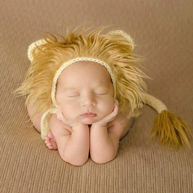 Photography Accessories Baby Photography Clothing Lion Zebra Costume Lionet Hut + Tail Set Studio Baby Photo Requisitions