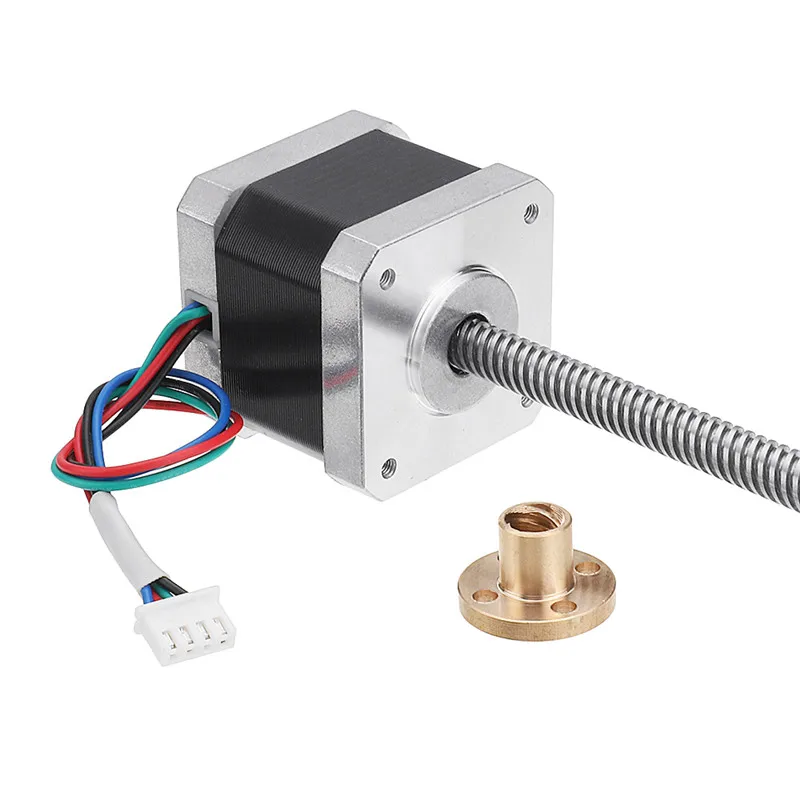 

Nema17 42mm 2 Phase 1.8 Degree 1.5A Stepper Motor With T8 380mm Lead Screw for CNC Engraving Machine High Quality