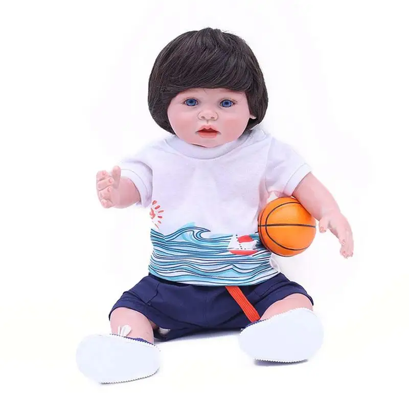 

45cm Reborn Baby Dolls Simulation Dolls Silicone Baby Full Body Gel Hair Dolls Toy for Children Girl Education Supplies