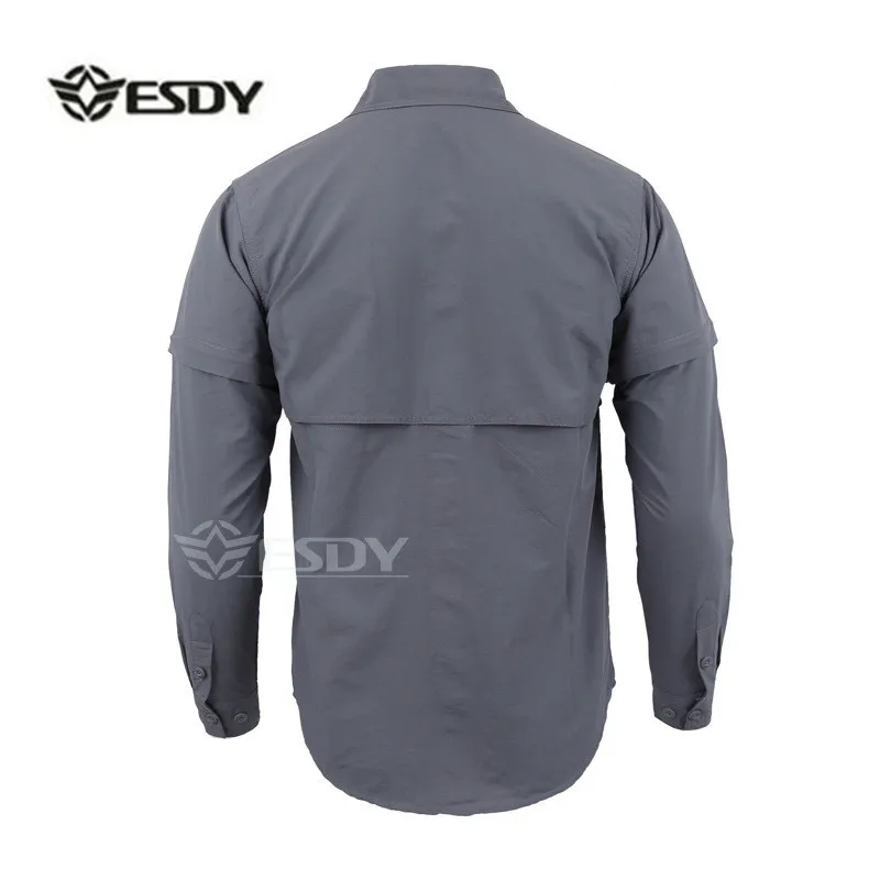 Спорт на открытом воздухе быстросохнущая Съемная рубашка с длинным/коротким рукавом Мужская альпинистская походная тренировочная Тактическая Военная Съемная рубашка