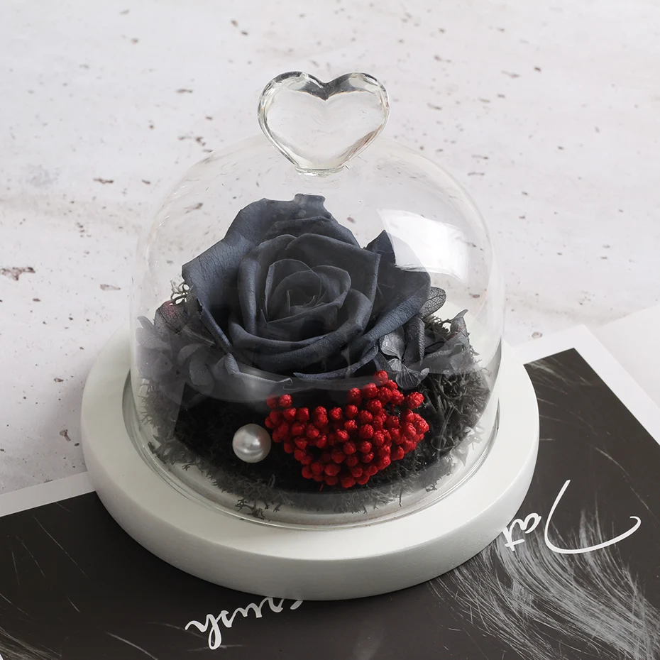 Preserved Flower Rose in Flask - Eternal Rose for Valentine's Day, Mother's Day, Christmas, Anniversary, Birthday - Ideal Gift for Girls image 2