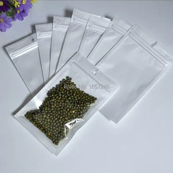 

8.5x16cm White/Clear Self Seal Zipper Plastic Retail Packaging Poly Bag Hang Hole for storage pouch Zip lock Bag zip lock
