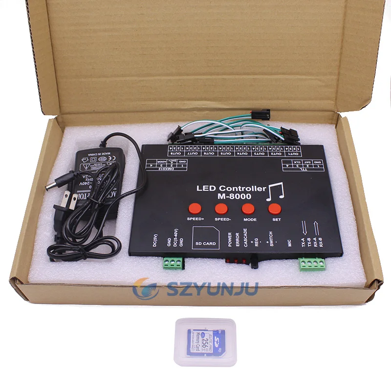 WS2812 контроллер светодиодный музыкальный M 8000 программируемый 8096 пикселей RGB для