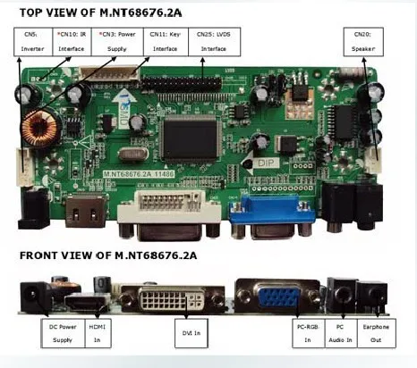 HDMI+ DVI+ VGA+ аудио 10 дюймов-24 дюйма ЖК-дисплей экран ЖК-дисплей плата контроллера "сделай сам"