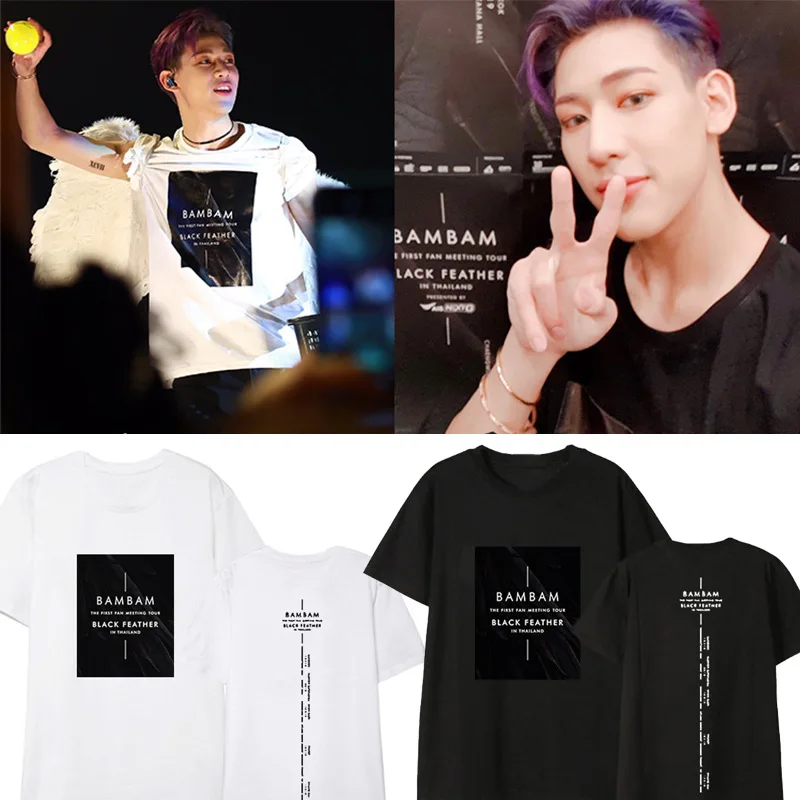 

GOT7 Kpop BAMBAM cotton tshirts JB Jackson Short Sleeve T-shirts with GOT 7 Kpop Hip Hop T Shirt Women new loose casual clothing