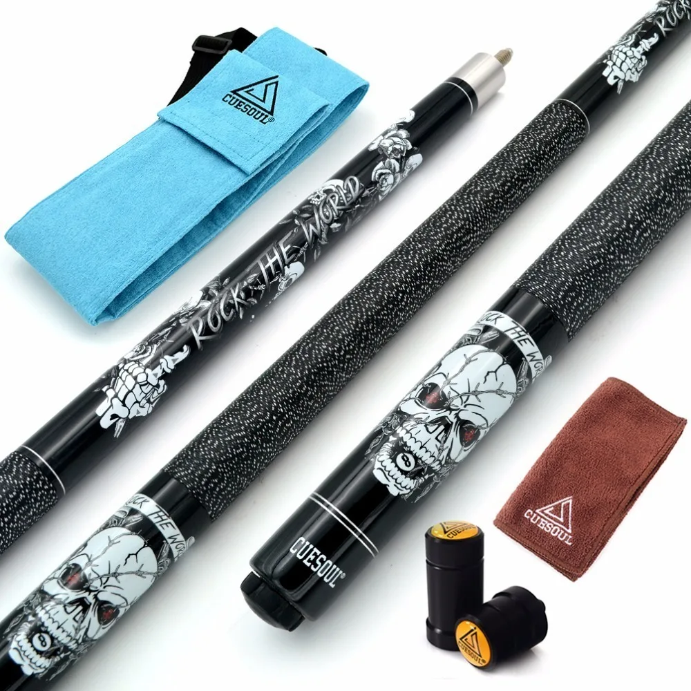 

CUESOUL ROCK Series 57" 19/20/21oz Black Pool Cue Stick With Cue Bag