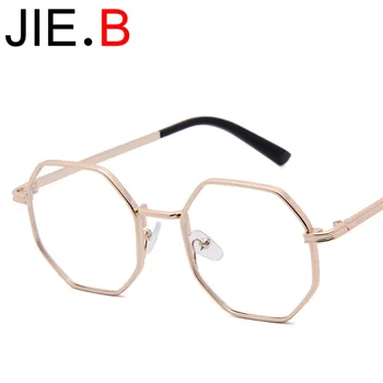 

New polygonal glasses frame classic retro thick-sided glasses frame unisex flat mirror