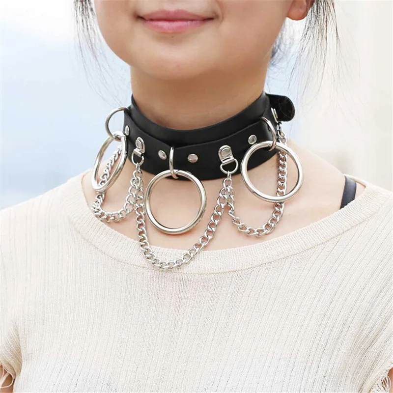 

Choker Necklace For Woman Party Jewelry Necklace Punk Goth Style PU Leather Choker Necklace Collar Choker For Women Accessories